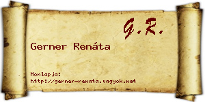 Gerner Renáta névjegykártya
